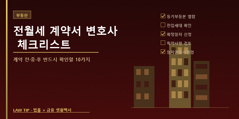 전월세 계약서 변호사 체크리스트 — 계약 전·중·후 반드시 확인할 10가지 thumb-realestate-216-6